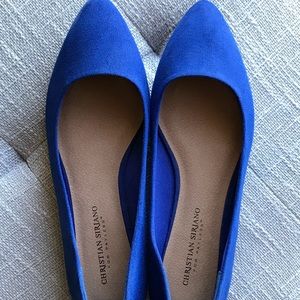 Blue Suede Flats-Christian Siriano